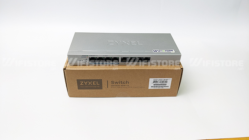 Switch PoE Zyxel GS1200-8HPV2, 8 cổng chuẩn Gigabit